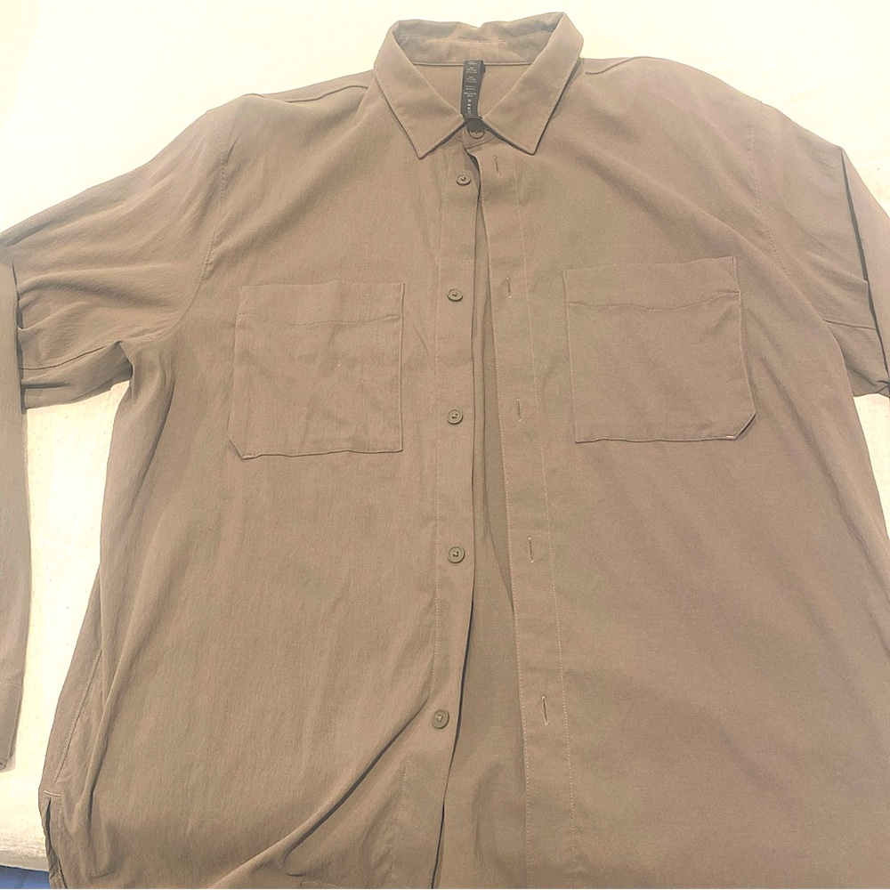 Lululemon Relaxed-Fit Long-Sleeve Button-Up Shirts ) Mens  (XL) (Nomad)